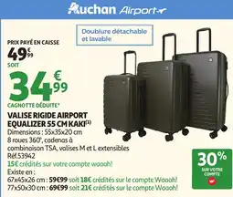 Auchan Valise rigide airport equalizer kaki offre
