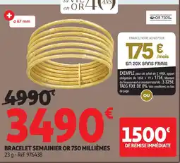 Auchan Bracelet semainier or 750 millièmes offre