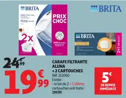 Auchan Carafe filtrante aluna +2 cartouches offre