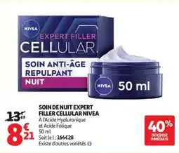 Auchan SOIN DE NUIT EXPERT FILLER CELLULAR NIVEA offre