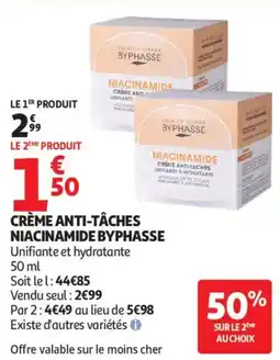 Auchan CRÈME ANTI-TÂCHES NIACINAMIDE BYPHASSE offre