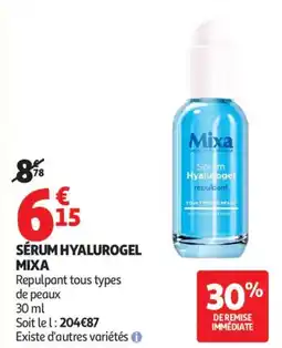 Auchan SÉRUM HYALUROGEL MIXA offre