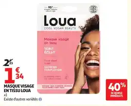 Auchan MASQUE VISAGE EN TISSU LOUA offre