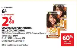 Auchan COLORATION PERMANENTE BELLE COLOR L'OREAL offre