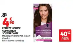 Auchan PERFECT MOUSSE COLORATION SCHWARZKOPF offre