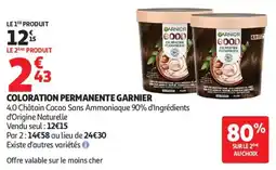Auchan COLORATION PERMANENTE GARNIER offre