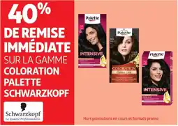 Auchan SUR LA GAMME COLORATION PALETTE SCHWARZKOPF offre