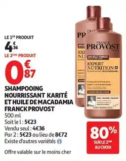 Auchan SHAMPOOING NOURRISSANT KARITÉ ET HUILE DE MACADAMIA FRANCK PROVOST offre