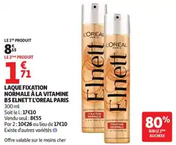 Auchan LAQUE FIXATION NORMALE À LA VITAMINE B5 ELNETT L'OREAL PARIS offre