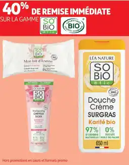 Auchan SUR LA GAMME SO BiO COSMETIQUE ΒΙΟ CHARTE COSMEBIO offre