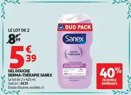 Auchan GEL DOUCHE DERMA-THÉRAPIE SANEX offre