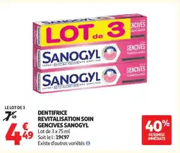 Auchan DENTIFRICE REVITALISATION SOIN GENCIVES SANOGYL offre