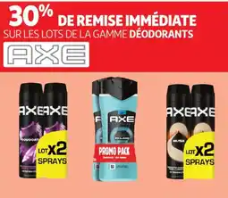 Auchan SUR LES LOTS DE LA GAMME DÉODORANTS AXE offre