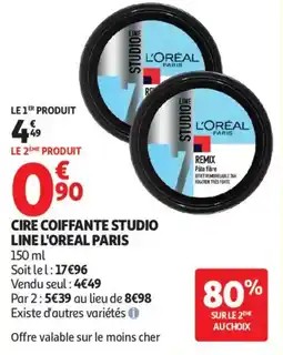 Auchan CIRE COIFFANTE STUDIO LINE L'OREAL PARIS offre