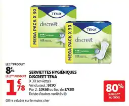 Auchan SERVIETTES HYGIÉNIQUES DISCREET TENA offre