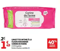 Auchan LINGETTES INTIME À LA FLEUR D'AMANDIER offre