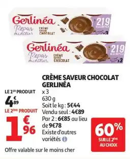 Auchan CRÈME SAVEUR CHOCOLAT GERLINÉA offre