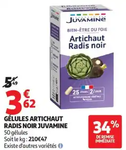 Auchan GÉLULES ARTICHAUT RADIS NOIR JUVAMINE offre