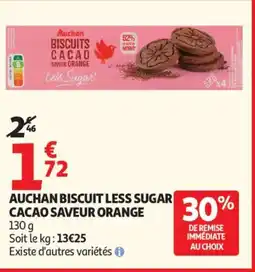 Auchan AUCHAN BISCUIT LESS SUGAR CACAO SAVEUR ORANGE offre