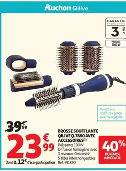 Auchan BROSSE SOUFFLANTE QILIVE Q.7880 AVEC ACCESSOIRES offre