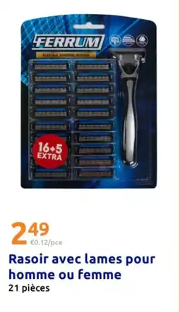 Action FERRUM Rasoir avec lames pour homme ou femme offre