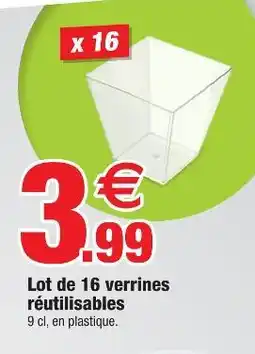 Bazarland Lot de 16 verrines réutilisables offre