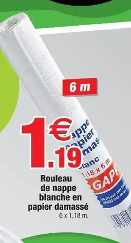 Bazarland Rouleau de nappe blanche en papier damassé offre