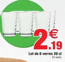 Bazarland Lot de 6 verres 20 cl offre