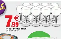 Bazarland Lot de 12 verres ballon offre