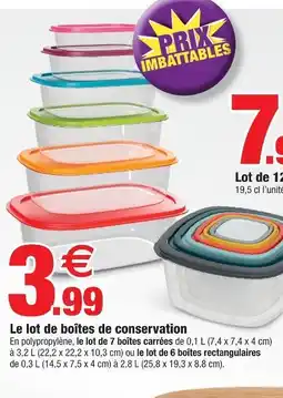 Bazarland Lot de boîtes de conservation offre