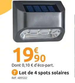 Mr Bricolage Lot de 4 spots solaires offre
