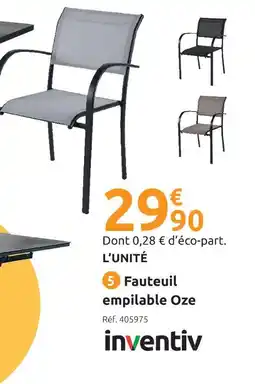 Mr Bricolage Inventiv fauteuil empilable oze offre