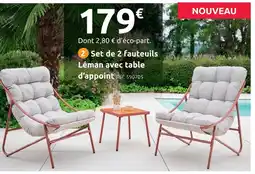 Mr Bricolage Set de 2 fauteuils léman avec table d'appoint offre