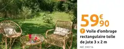Mr Bricolage Voile d’ombrage rectangulaire toile de jute offre
