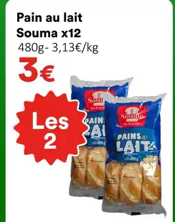 Hmarket Souma pain au lait x12 offre