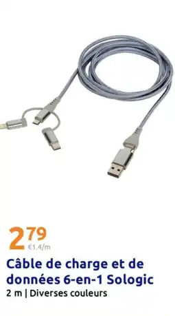 Action SOLOGIC Câble de charge et de données 6-en-1 offre