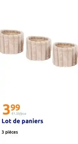 Action Lot de paniers offre