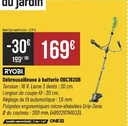 Bricorama Débrousailleuse à batterie OBC1820B offre