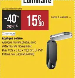 Bricorama SEYNAVE Applique solaire offre
