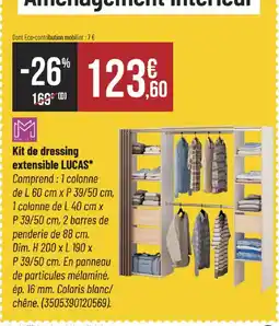 Bricorama Kit de dressing extensible lucas offre