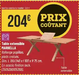 Bricorama Table extensible marbella offre