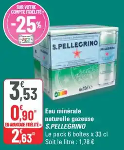 G20 Eau minérale naturelle gazeuse s.pellegrino offre