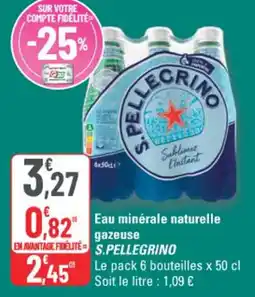 G20 Eau minérale naturelle gazeuse s.pellegrino offre