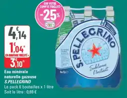 G20 Eau minérale naturelle gazeuse s.pellegrino offre