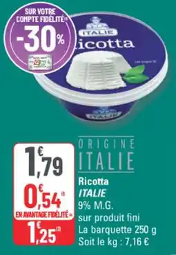 G20 Ricotta italie offre
