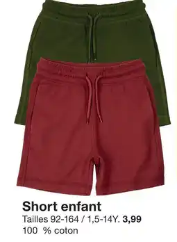 Zeeman Short enfant offre