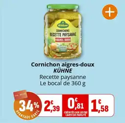 Coccinelle Express KÜHNE Cornichon aigres-doux offre