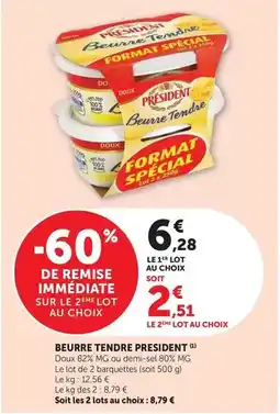 Hyper U Président - beurre tendre offre