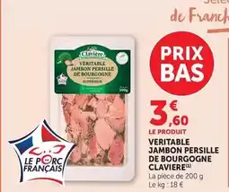 Hyper U Clavière - veritable jambon persille de bourgogne offre