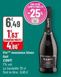 G20 Vin mousseux blanc asti canti offre